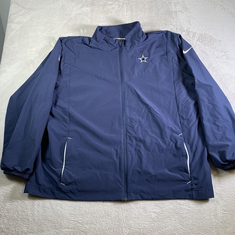 Dallas Cowboys Jacket Mens 3XL Blue Full Zip NFL Football Nike On Field XXXL